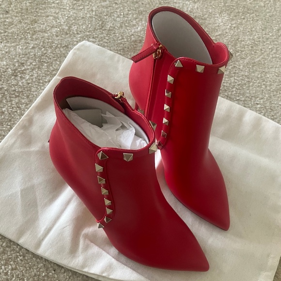 Valentino Short Boots (Bootie) - Red Size 38 New in Box - Picture 6 of 14